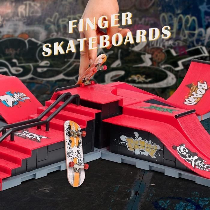 ideallife - Finger Skate - Mini Finger Skate Park Kit, Finger Skateboard  Ramp Set avec 5 Finger Board Site Skate Parties et 2 Planches à Doigts :  : Jeux et Jouets