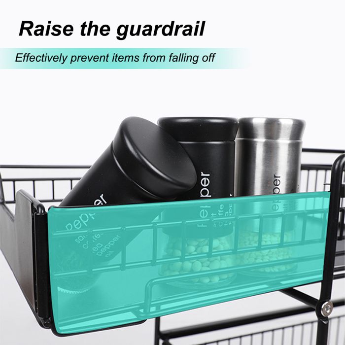 Organisateur Coulissant 2 Niveaux Pour Placard - 26x37x38,5 Cm, Acier, Rangement Sous Évier/Cuisine/Salle De Bain - 9