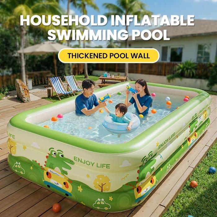 Piscine pliable non gonflable pour enfants et adultes - Coque en plastique rigide - Piscine pour enfants pour chiens (294,6 x 165,1 x 53,3 cm