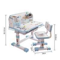 Ensemble Bureau et Chaise pour Enfants,Tables et chaises d'étude pour enfants,Chaise de bureau,Réglable en Hauteur,BLEU - Maison