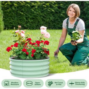 Moyen Panier Jardinière à Fleurs en Métal Patiné Vert Antique Corbeille à Volutes 27x27x39cm - L