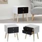 Noir Et Blanc Mixmest 2x Table De Chevet Avec 2 Tiroirs Style
