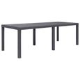 "Top" Table d'extérieur JILI - Table de jardin Marron 220x90x72 cm Plastique Aspect de rotin,22 Kg-0