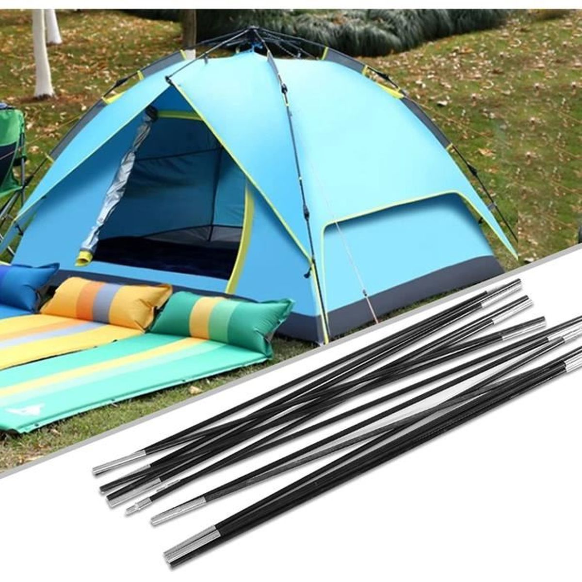 Arceaux de Tente Poteaux de Bâche de Tente 3,96 M, Poteaux de Tente de