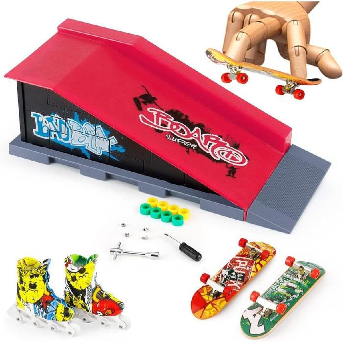 Mini Rampe de Skateboard pour Les Doigts et Ensemble d