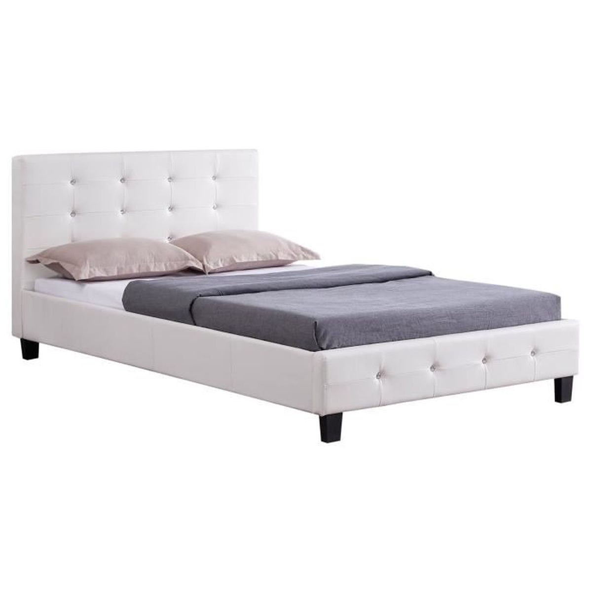 Lit Simple Pour Adulte Jolien Avec Sommier 120x190 Cm 1place Et