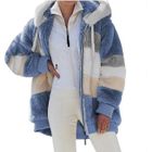 HANLIN Veste polaire à capuche femme grande taille hiver - Bleu - Manches longues - Sports d\\\\\\\'hiver Bleu