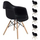 DORAFAIR Dora Household Lot de 6 Chaises de Salle à Manger avec Fauteuil design scandinave Jambe de Bois de Hêtre Noir -51 x 62 x82 cm
