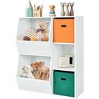 GOPLUS Meuble de Rangement avec Espace de Rangement Spacieux, Bibliothèque pour Enfant à Jouets-Livres, 76x35,5x94 CM (Blanc)