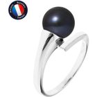 Bague - PERLINEA - Véritable Perle de Culture 8-9 mm - Noir Tahiti - Or Blanc - Femme