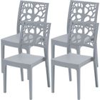 Chaise de jardin TETI ARETA - Lot de 4 - Bleu aviation - 52 x 46 x H 86 cm - Résine de synthèse