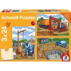 IAMS CHIEN SCHMIDT AND SPIELE Puzzle enfant - Sur le chantier - 3x24 pcs