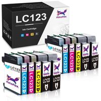 Cartouche d'encre compatible pour Brother LC123 - 7MAGIC - Pack de 10 - Noir, Cyan, Magenta, Jaune - XL