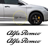 Autocollants Alfa Romeo pour Portes ou Carrosserie, Noir, 25 cm, 2 Pièces