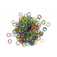Lot 300 élastiques caoutchouc multicolores - 25(Ø16) mm x 1.7mm (blanc, jaune, vert, rouge, bleu) - Sac de 50g