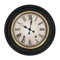 Horloge Murale Ronde Noire et Dorée - diamètre 59cm 0,000000