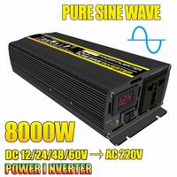 110V 60Hz - DC 12V - 3000W - Lcd Display Solar Power Inverter Pure Sine Wave Voltage Transformer Car Charge C
