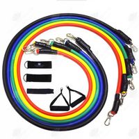 HTBE® 11 pièces multifonctionnel suspendu rallye corde Latex Tube Fitness résistance bande formation Yoga bande couleur bande élasti