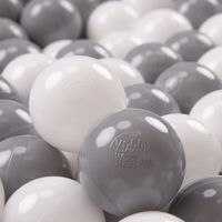KiddyMoon 50 7Cm Balles Colorées Plastique Pour Piscine Enfant Bébé Fabriqué En EU, Blanc-Gris