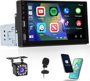 AUTORADIO 1 Din Autoradio Bluetooth avec CarPlay et Android 