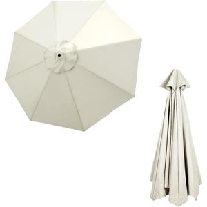 TOILE DE PARASOL Housse de rechange pour parasol - Toile de rechange pour parasol d'extérieur - Off White - 2.7M(9Ft)-8-Ribs