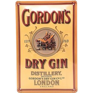 GIN GORDONS Dry Gin Rétro publicité Bar Plaque en tôle