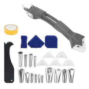 Kit d'outils de finition de calfeutrage à tête en acier inoxydable,  scellant, racloir à coulis, dissolvant de Silicone, applicateur de mastic