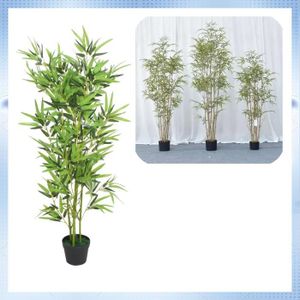 FLEUR ARTIFICIELLE Vert Plante artificielle avec pot Bambou 120 cm Vogue LEC