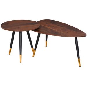 TABLE BASSE Tables basses gigognes style art déco - HOMCOM - L