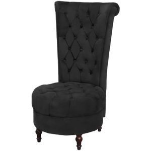 CHAISE Chaise de canapé avec dossier haut Noir Tissu