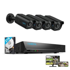 CAMÉRA DE SURVEILLANCE Reolink Kit Vidéo Surveillance,8MP 4X Bullet Caméra IP PoE avec Audio+8CH 2To NVR,Détection Intelligente,Vision Nocturne 30m,Noir