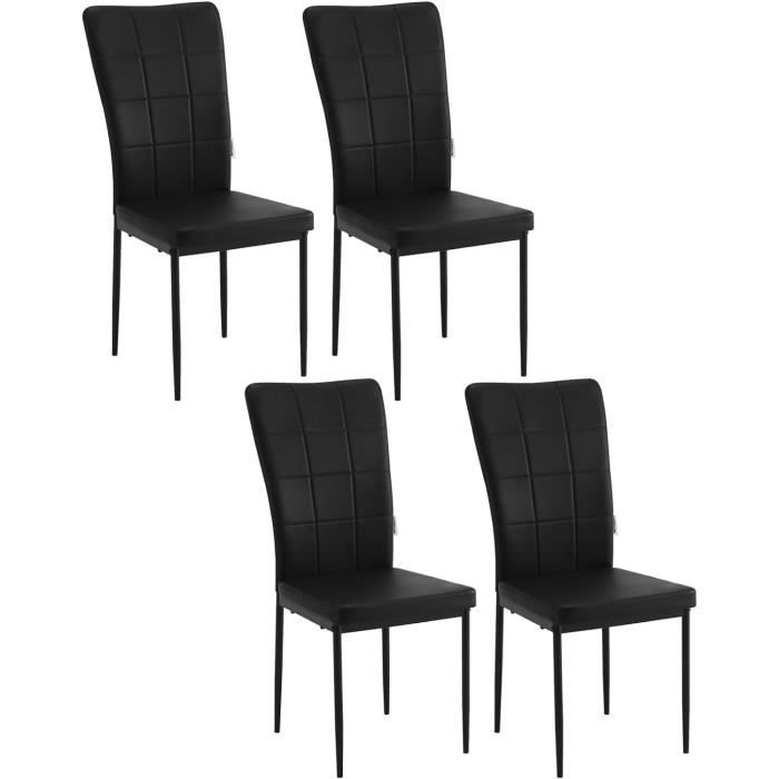 Lot de 4 chaises simili cuir pieds metal - Cdiscount