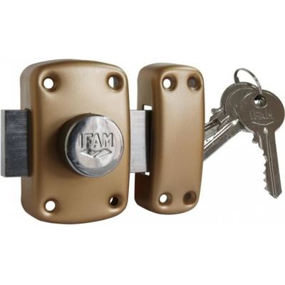 Verrou De Sécurité Pour Porte - Bouton/clé - Finition Laiton - Neuf Avec Clés