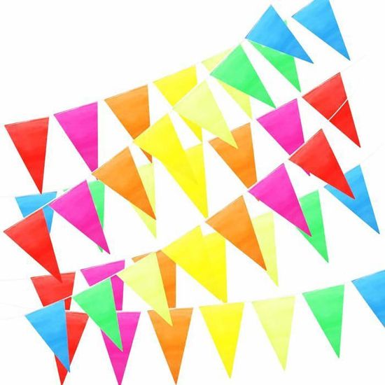 Guirlande Fanions 150 Pièces 80M - Banderole Multicolore Pour Fêtes Et Décoration Extérieure