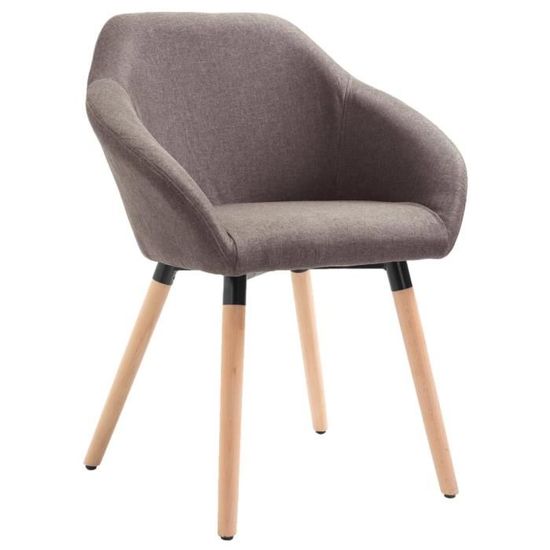 JM 1pc Chaise de salle à manger Design Scandinave Taupe Tissu 62x54x83,5cm|3269