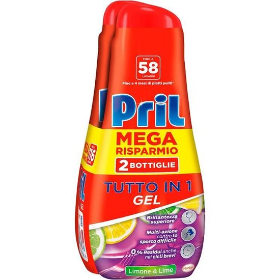 Gel All In One Lessive Liquide Multi-Action Difficile, 2 Lavages de 58 ...