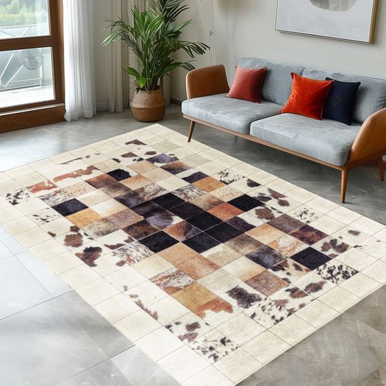 Tapis Rond Vintage à Motif Floral Dans Le Style Mandala Bohème - Tapis à Poils Ras Doux Antidérapant - 120 Cm - Auto