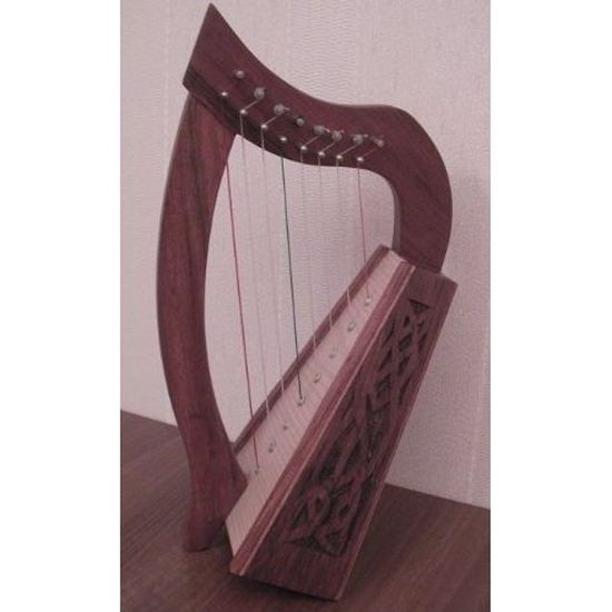 Harpe Lyre 7 Cordes En Palissandre - Instrument Portable Pour Débutants - Avec Clé D'Accord