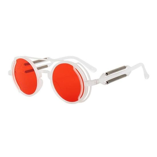 Lunettes De Soleil Rondes Mini Rétro - Style Hippie, Steampunk, Punk - Métal - UV400 - Neuf Avec étiquettes
