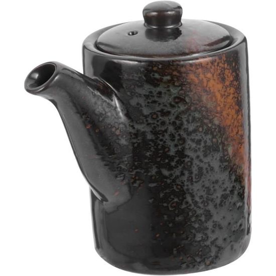 Bouteille De Sauce Soja En Céramique Japonaise – Distributeur D’huile D’olive Et Vinaigre 200 Ml, Design Bois Et Blanc