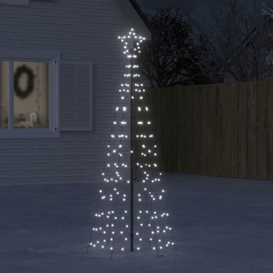 SIB Arbre de Noël lumineux avec piquets 220 LED blanc froid 180 cm