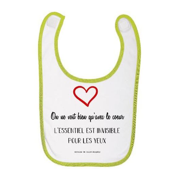 Bavoir Bebe Coton Vert Anis Gs Citation St Exupery Cdiscount Puericulture Eveil Bebe