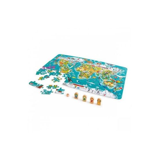 Puzzle en bois Tour du monde HAPE E1626 - 105 pièces - Multicolor - A partir de 5 ans