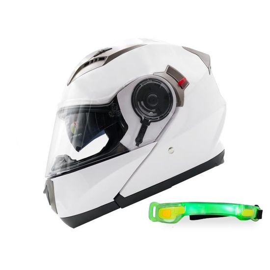 NATHUT Casque de Moto Modulaire | Double Visière Protection Anti-Rayures et UV | Casque de Moto Scooter | Extra Lumière |  NH015 XL