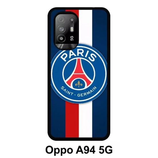 RankOne Custodia Per OPPO A94 5G - Cover In TPU Con Design A Disco E Texture Pelle - Bianco - 3