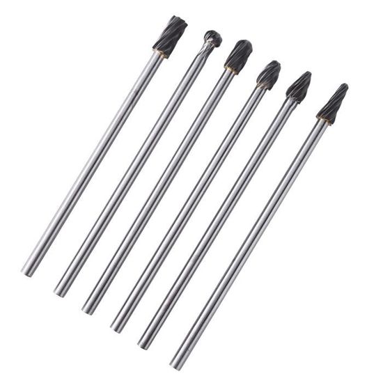 Lntyq 20 Pcs Fraises Rotatives,Jeu De Fraises En Carbure,HSS Burrs Rotatives Embouts Compatible Avec Dremel,Tige Outil Rotatif Pour Meuleuse Travail Du Bois, Polissage Métal, Gravure, Perçage
