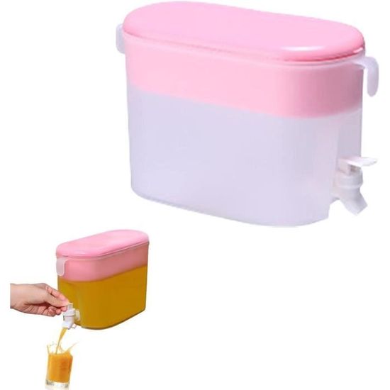 1 Distributeur De Boisson Gallone Avec Robinet Anti-Fuite, Boîte Rectangulaire En Verre Avec