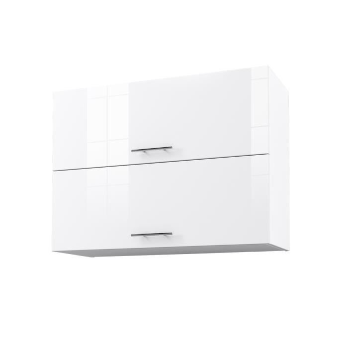 Obi Caisson Haut De Cuisine Avec 2 Portes L 80 Cm Blanc Et Blanc