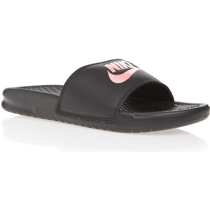 Nike benassi femme noir best sale