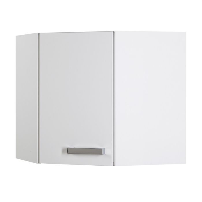 Suny Meuble D Angle Haut De Cuisine 60 Cm Chrome Blanc Brillant
